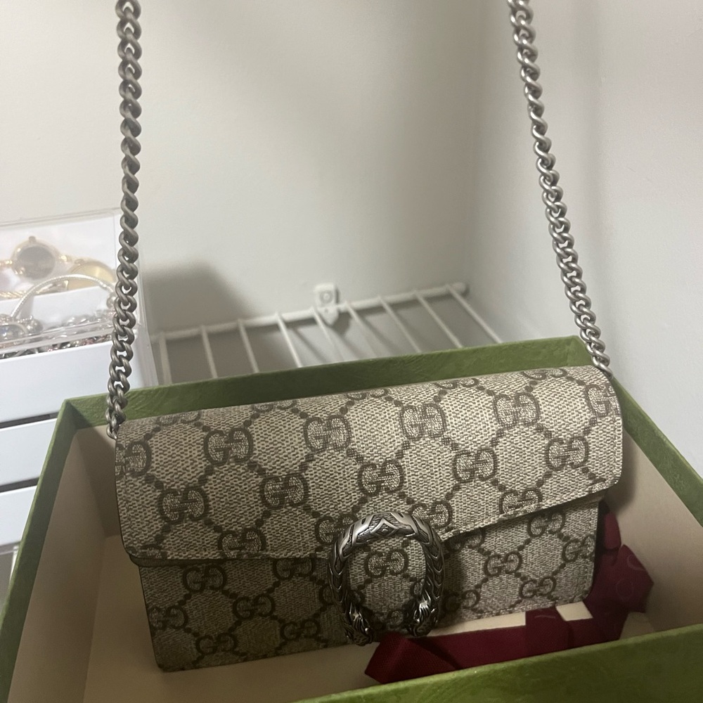 Gucci Beige and Brown Monogram Crossbody Bag